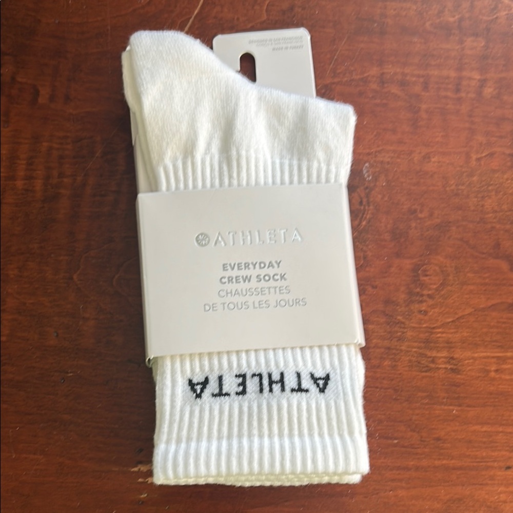 Athleta Everyday Crew Socks in White